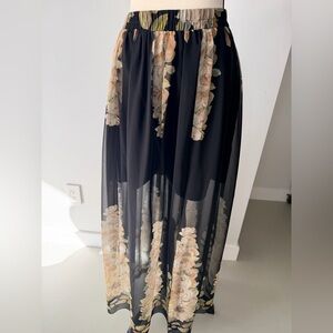 Blugirl Sheer Floral Maxi Skirt | Flowing Designer Skirt | Size D34 (US 4)